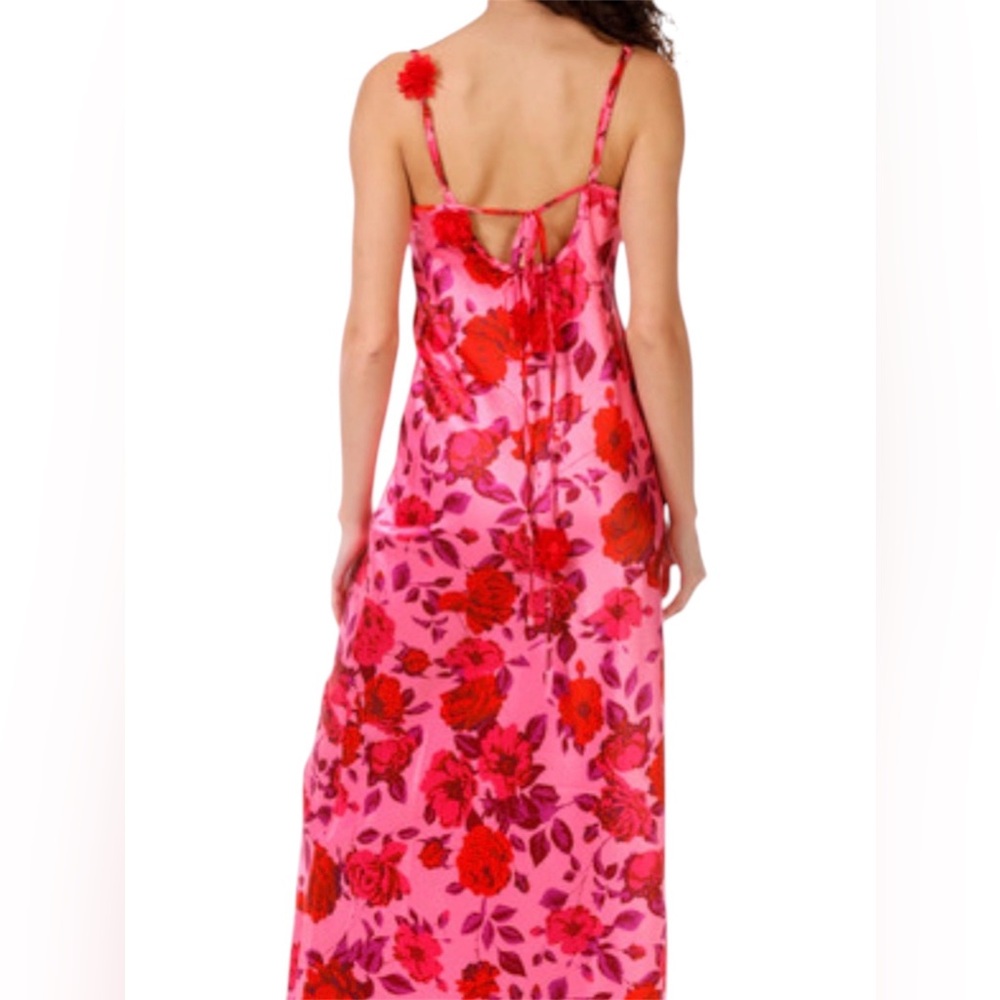 Floral Satin Slip Midi Dress - Picture 5 of 7